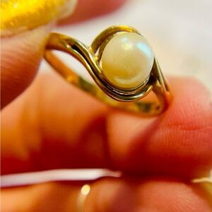 14 Karat Gold Pearl Ring vintage